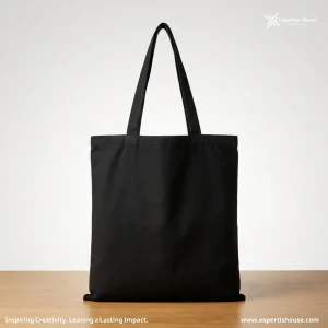 حقيبة تسوق قطنية سوداء فاخرة