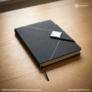 دفتر ملاحظات أسود فاخر PU بشريط مغناطيسي