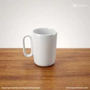 كوب قهوة سيراميك أبيض كلاسيكي