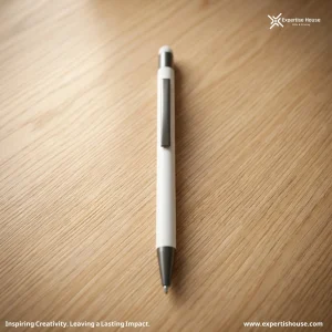 قلم حبر جاف أبيض أنيق