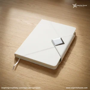 دفتر ملاحظات فاخر أبيض من جلد PU بإغلاق مغناطيسي