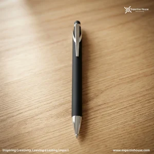 قلم حبر جاف معدني أسود فاخر