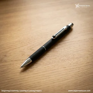 قلم حبر جاف معدني أسود فاخر