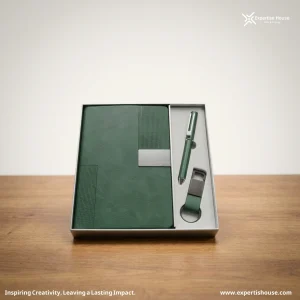 طقم هدايا تنفيذية فاخرة باللون الأخضر