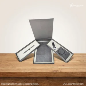 طقم هدايا تنفيذية تقنية فاخرة باللون الرمادي
