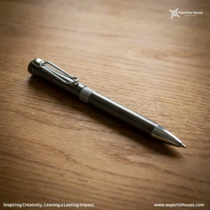 قلم حبر جاف معدني فاخر بلمسات كروم ومشبك جيب