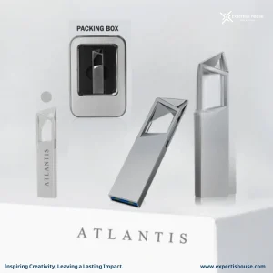 فلاشة USB معدنية فاخرة مع صندوق هدايا