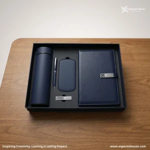 طقم هدايا تنفيذية فاخرة باللون الأزرق الداكن