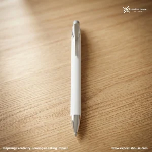 قلم حبر جاف أبيض فاخر مع طرف لمس (Stylus)